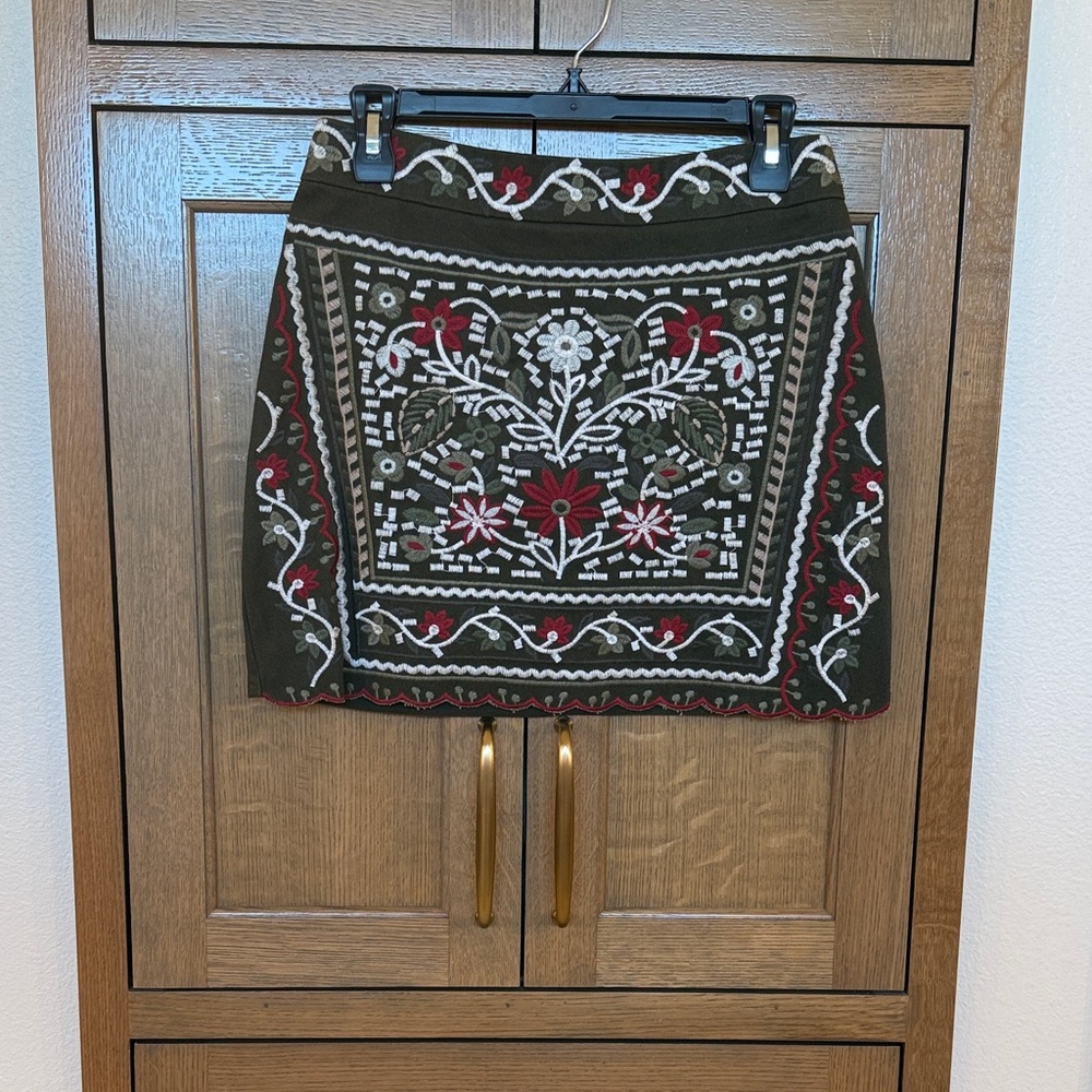 Embroidered Floral Skirt - Multicolor